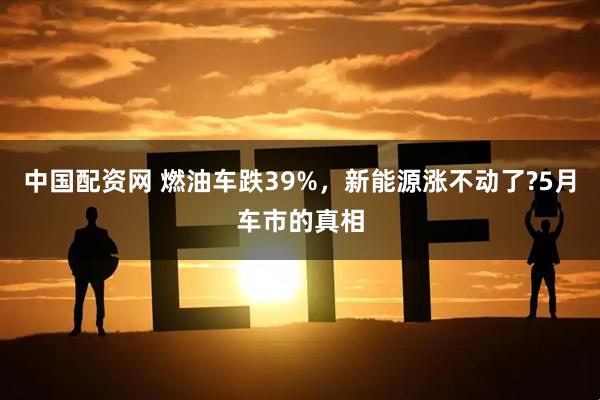 中国配资网 燃油车跌39%，新能源涨不动了?5月车市的真相
