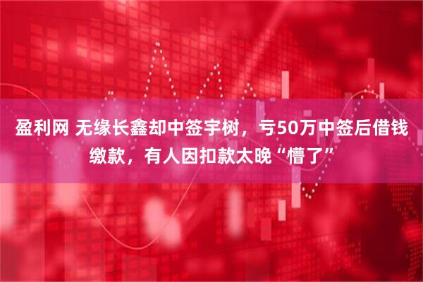盈利网 无缘长鑫却中签宇树，亏50万中签后借钱缴款，有人因扣款太晚“懵了”